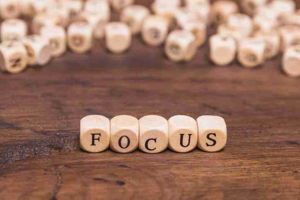 10 Signs You Will Succeed 3 focus letters written wooden cubes table
