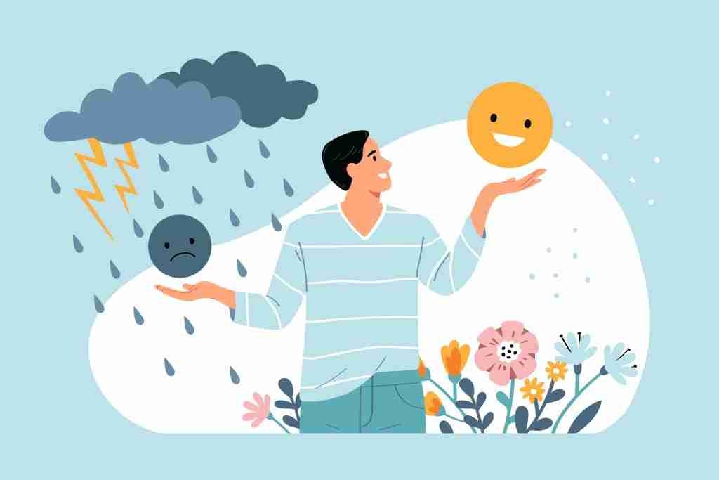 a person weighing emotions