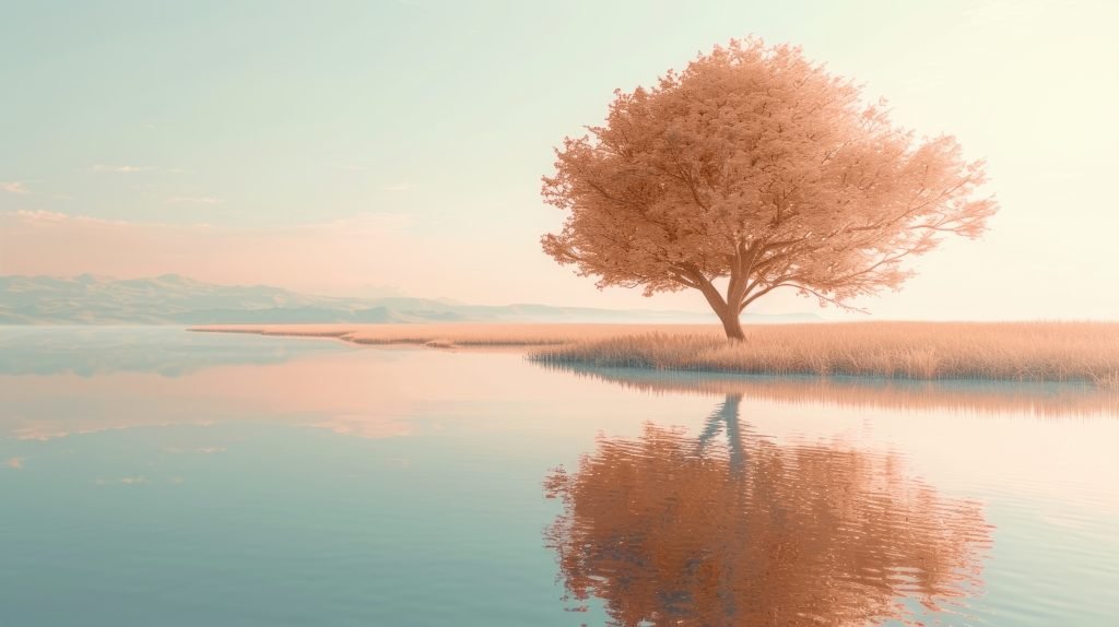 How Mindfulness Alleviates Stress and Illuminates Your Path to Well-Being 1 nature landscape with dreamy aesthetic color year tones