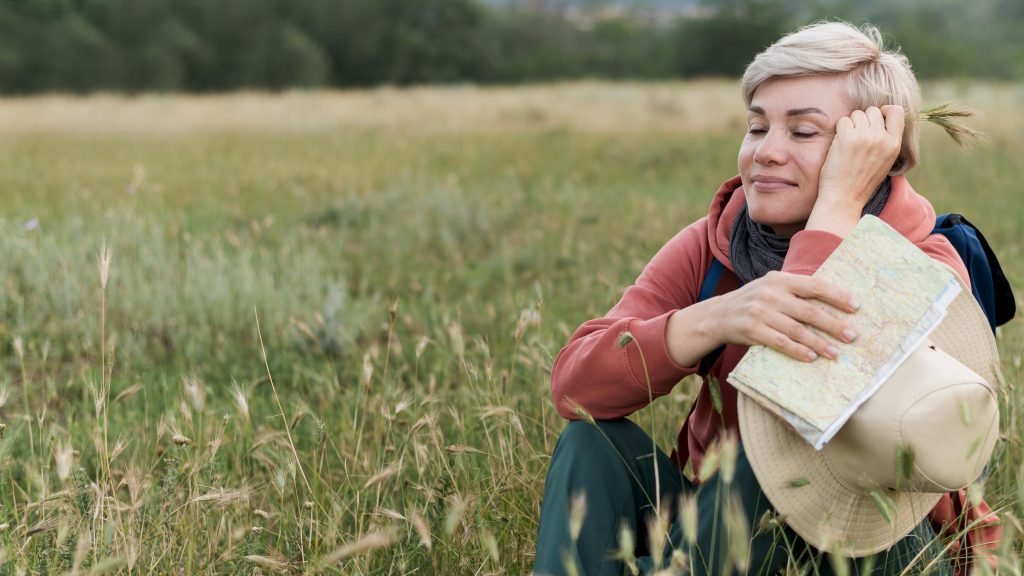 Spiritual Awakening - Release the Old, Embrace the New 2 a woman happy and content with her newly found self