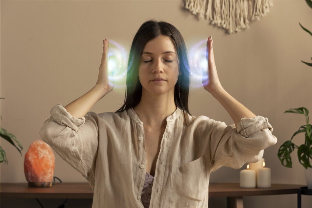 How to Cultivate Self-Love in a Busy World 2 A woman silencing the noise from the busy world