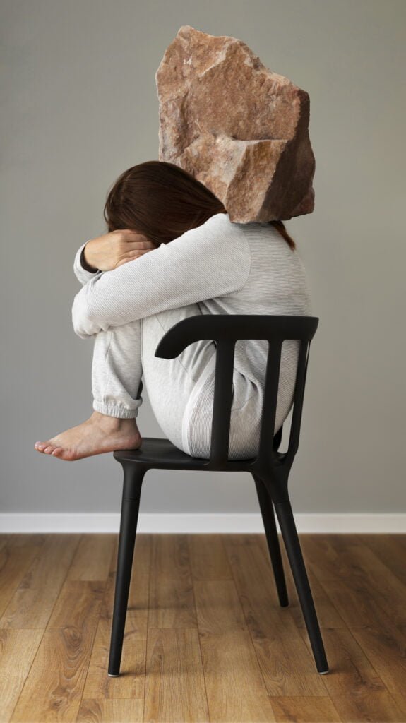 How to Rebuild Self-Love After Experiencing Trauma 1 A woman feeling the burdens of her trauma
