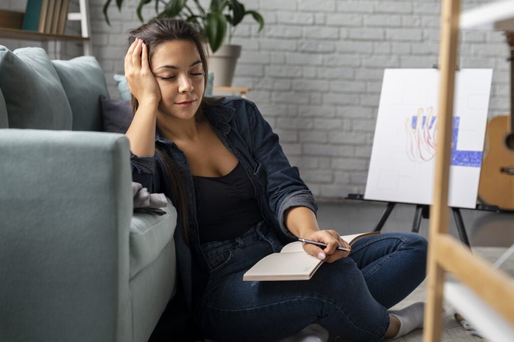 The Role of Self-Love in Stress Management and Resilience 3 A woman taking a pause from stressing as self-love practice
