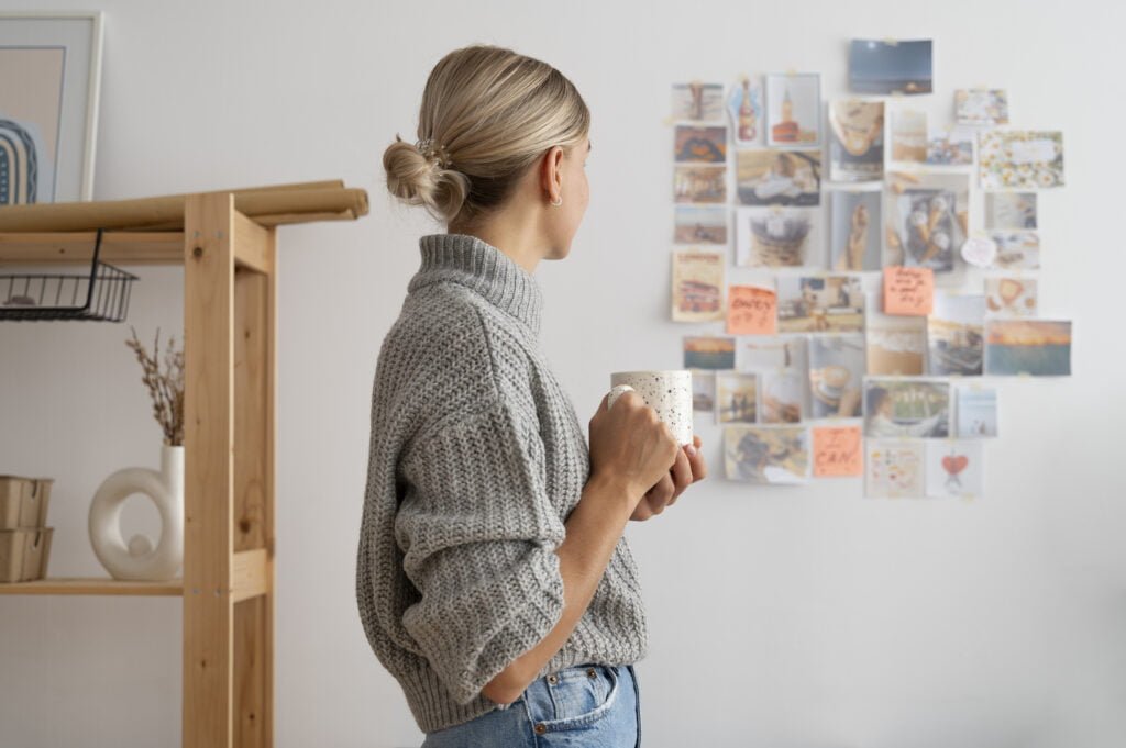 Creating a Vision Board - A Step-by-Step Guide 3 medium shot woman looking vision board
