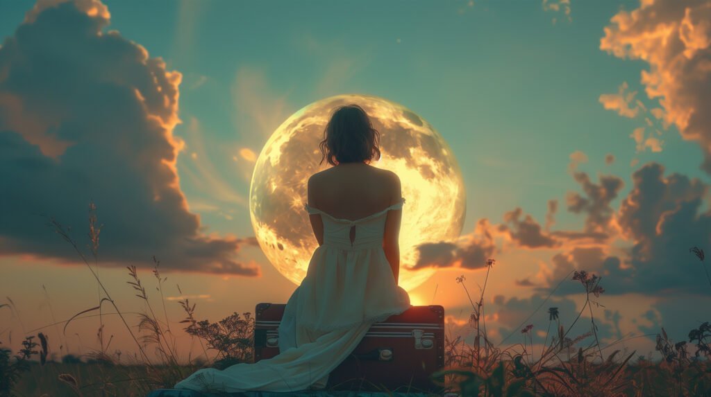The Law of Attraction and Self-Love - Building a Foundation for Success 3 A woman contemplating looking at the Moon