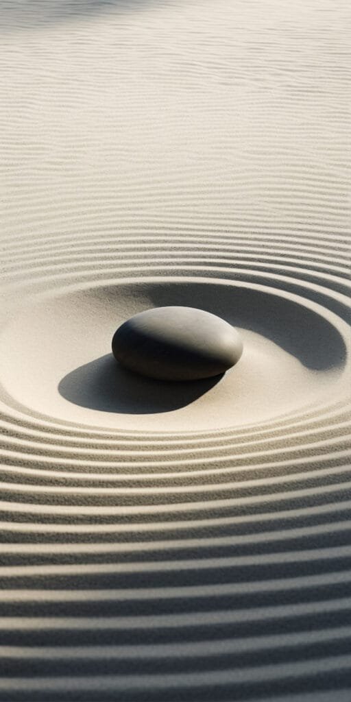 The Role of Patience in the Law of Attraction 3 Zen garden minimalistic patience AI