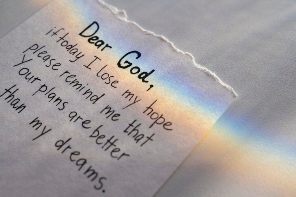 A written prayer to keep the faith