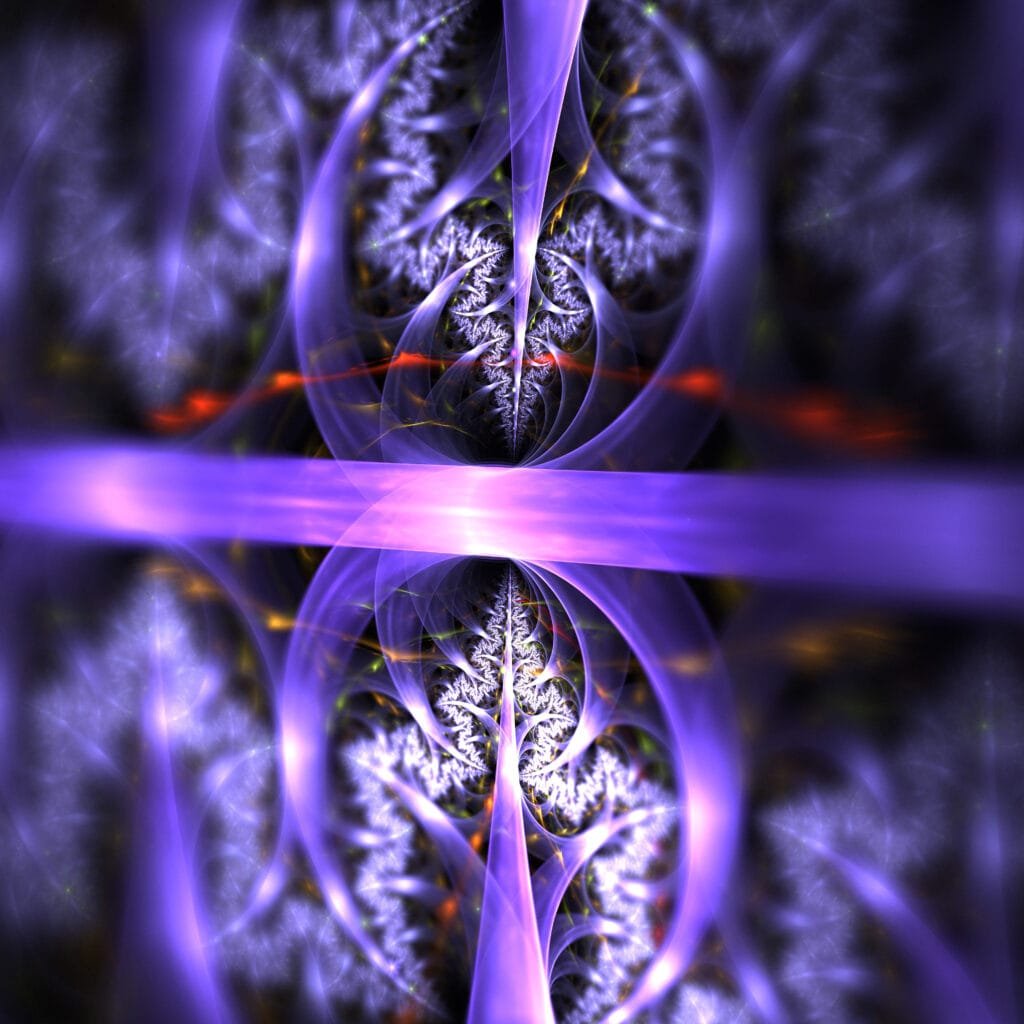 The Future of Manifestation - Emerging Trends and Technologies in the Law of Attraction 3 3d fractal shapes creating quantum connections