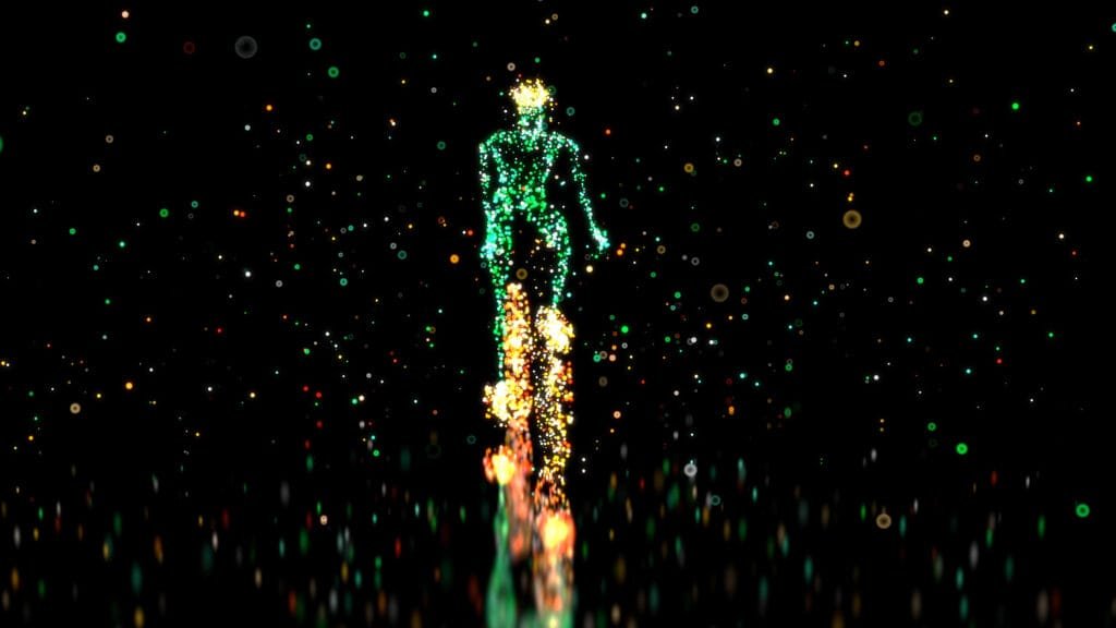 The Future of Manifestation - Emerging Trends and Technologies in the Law of Attraction 6 a person with lights in the dark