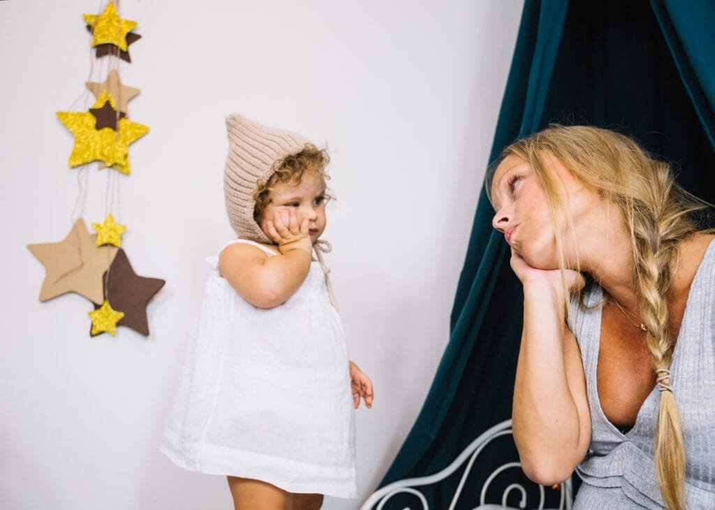 A mother and a child bonding after a tantrum storm